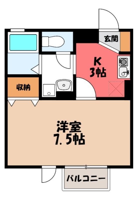 ジュネス山本II(1K/1階)の間取り写真