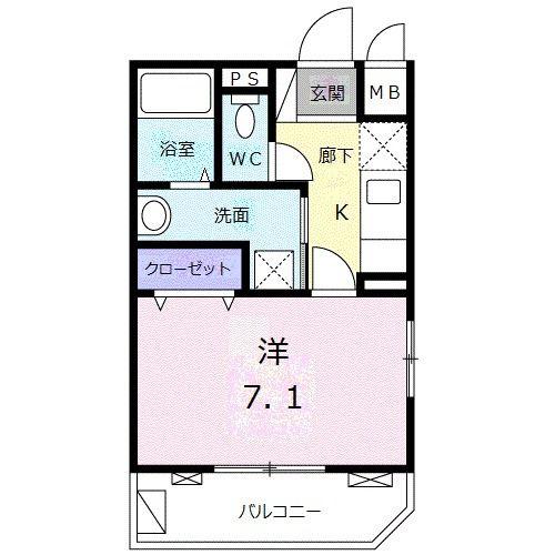 ハピネス・エムビー白山(1K/3階)の間取り写真