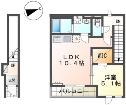 アヴェリア(1LDK/2階)の間取り写真