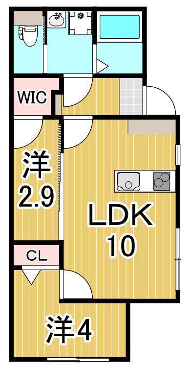 リザーブ北綾瀬(2LDK/1階)の間取り写真