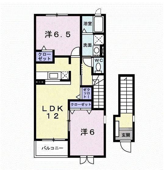アルテミス(2LDK/2階)の間取り写真