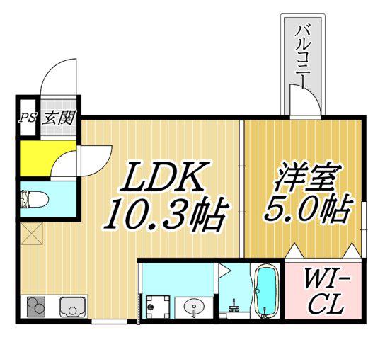 フジパレス尼崎常光寺(1LDK/3階)の間取り写真