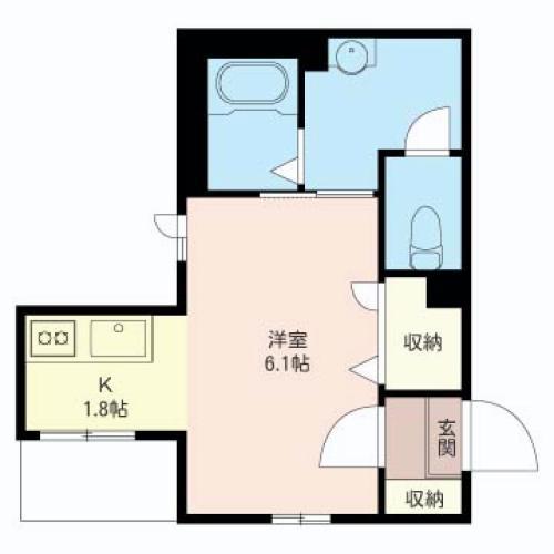 ハーランド(ワンルーム/2階)の間取り写真