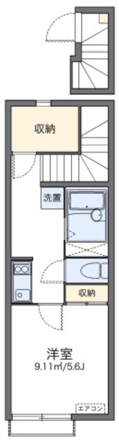 レオネクスト新座ブルー(1K/2階)の間取り写真
