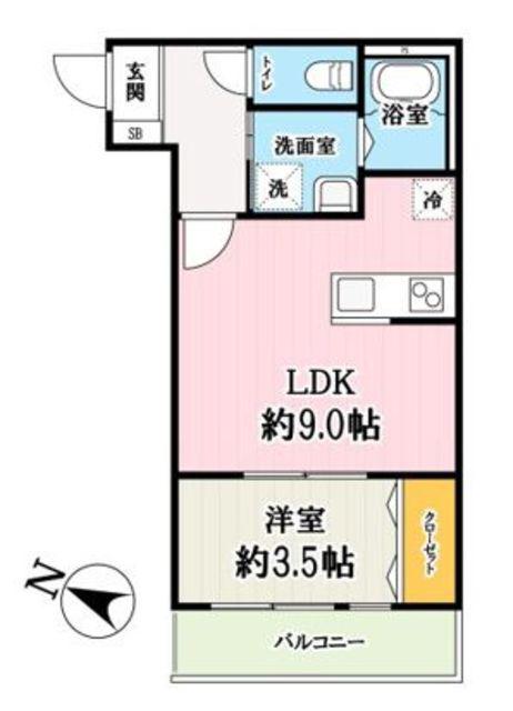 キャメル航空公園2(1LDK/2階)の間取り写真