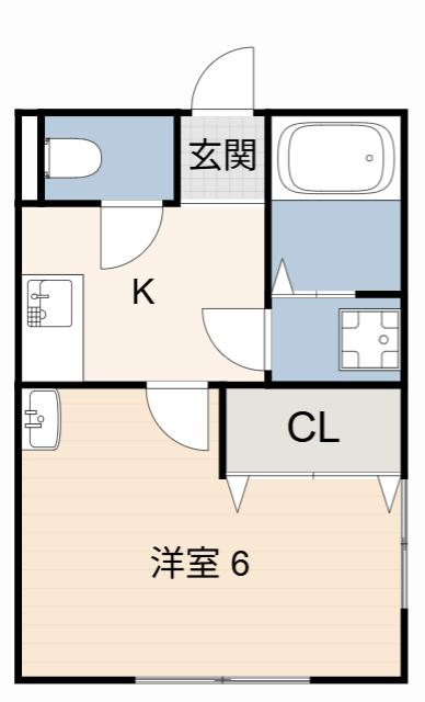 ライチェス(1K/1階)の間取り写真