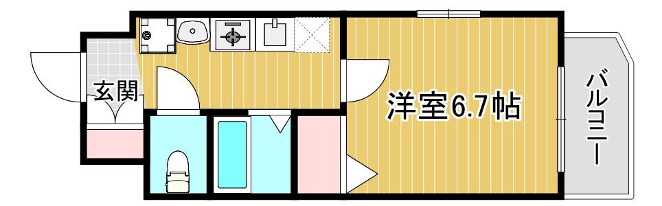 レジェンドール日本橋東(1K/7階)の間取り写真