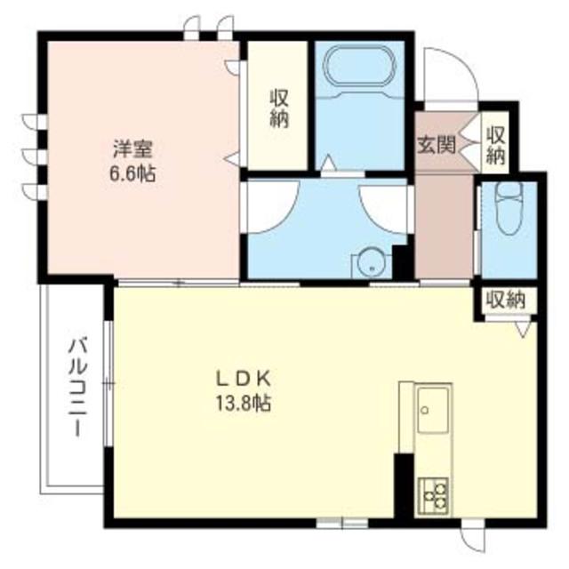 ルチアーノ広野台(1LDK/1階)の間取り写真