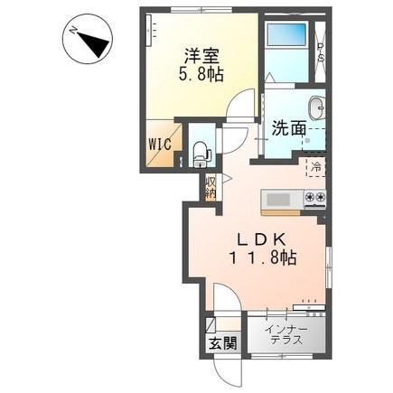 プラム ソラーレ(1LDK/1階)の間取り写真