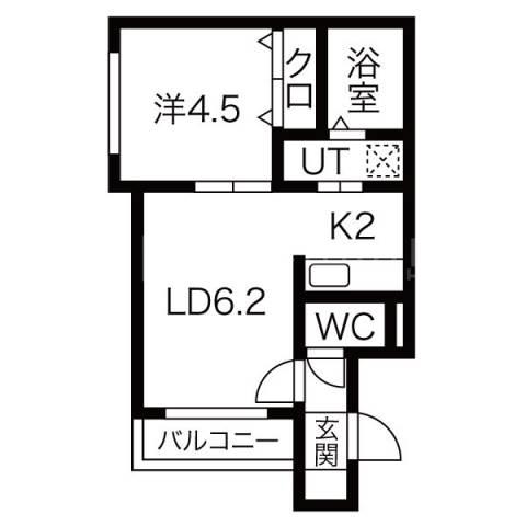エル美園(1LDK/1階)の間取り写真