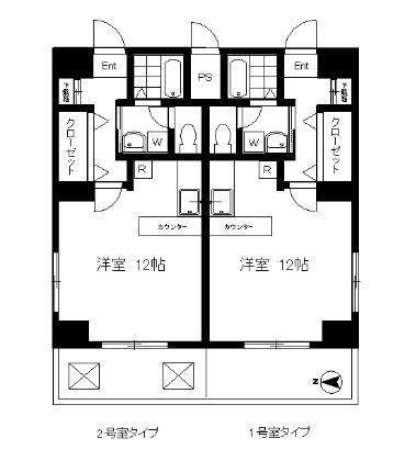 ピュール錦糸町(ワンルーム/7階)の間取り写真