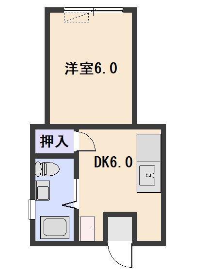 フレンド玉里(1DK/1階)の間取り写真