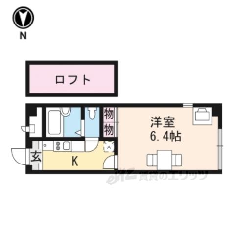 レオパレスエタージュ(1K/2階)の間取り写真