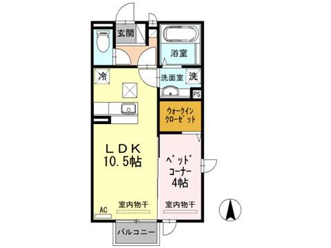 サンリジェール(1LDK/1階)の間取り写真