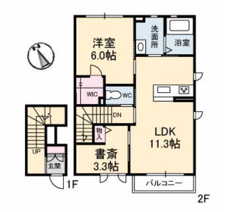 フォレスタ大元(1SLDK/2階)の間取り写真