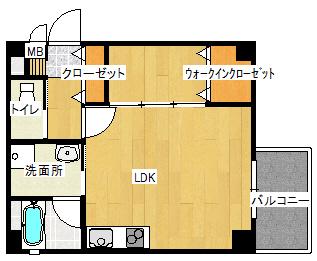 クロスヴィラ麦野(ワンルーム/5階)の間取り写真