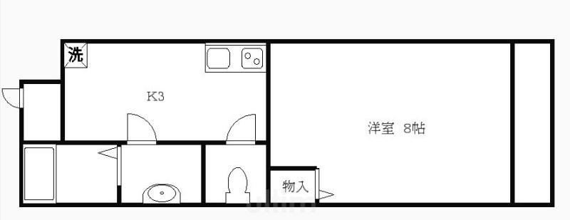 アドミ西院(1K/2階)の間取り写真