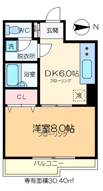 ブリーズ菊川(1DK/2階)の間取り写真