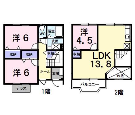 ファミール.T-A(3LDK/1階)の間取り写真