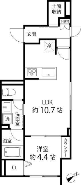 ティーズガーデン荻窪(1LDK/3階)の間取り写真