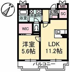 NFツインズB棟(1LDK/1階)の間取り写真