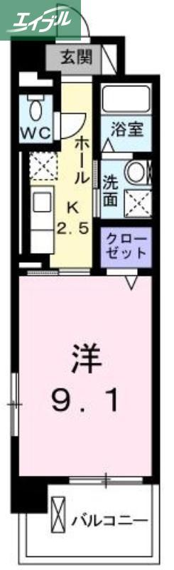MODE EIGHT II(1K/1階)の間取り写真