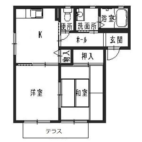 グリーンパレスISA II(2K/1階)の間取り写真