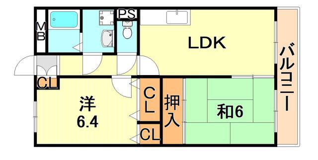 カーサベガ(2LDK/3階)の間取り写真