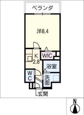メゾン加納栄町通E(1K/1階)の間取り写真