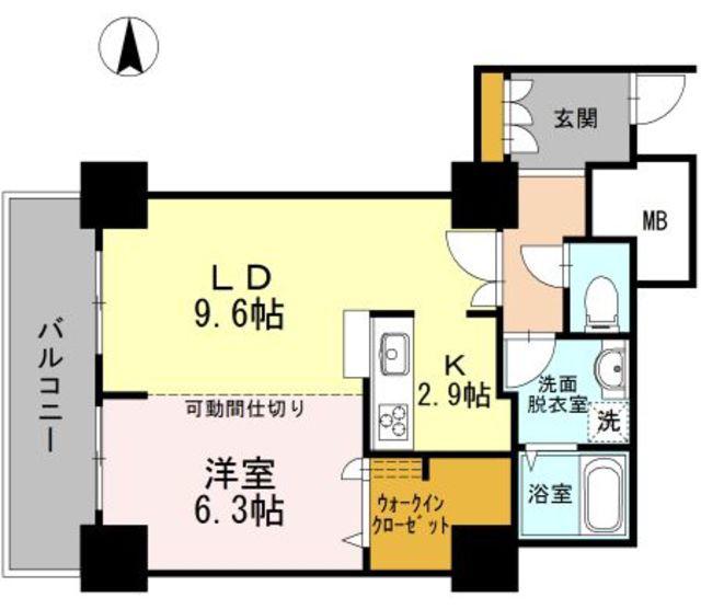 品川シーサイドビュータワーI(1LDK/24階)の間取り写真