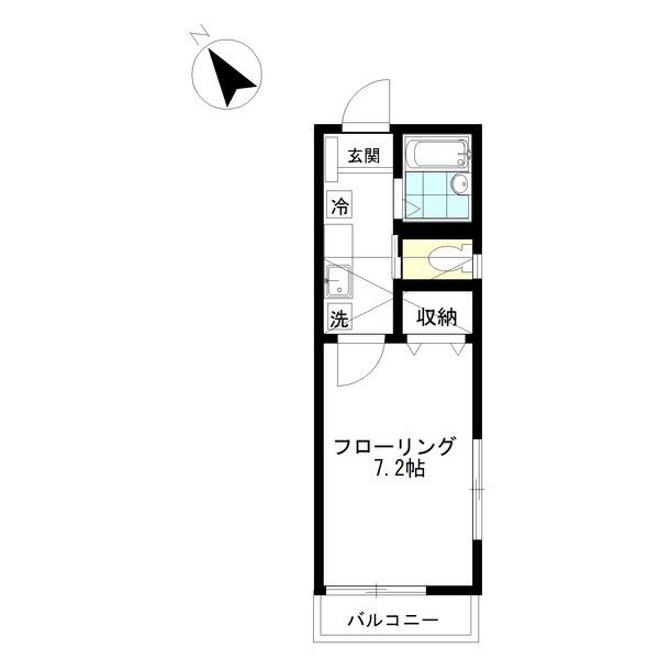 ルミエール・セイワ(1K/2階)の間取り写真