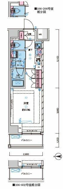 GENOVIA北池袋II(1K/1階)の間取り写真