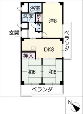 メゾン兜山(3DK/2階)の間取り写真