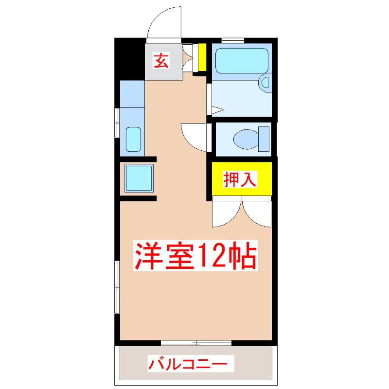 レオパレス21(ワンルーム/1階)の間取り写真