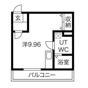メリディアン鶴ヶ谷(ワンルーム/3階)の間取り写真