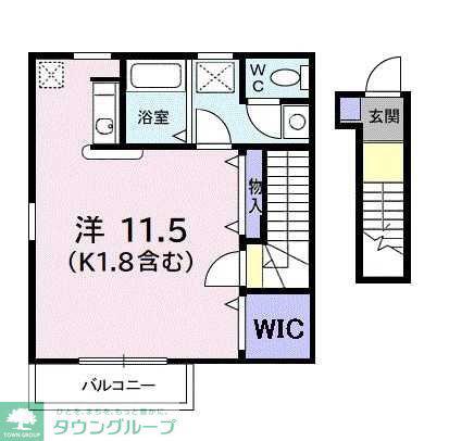 メロデイーア(ワンルーム/2階)の間取り写真