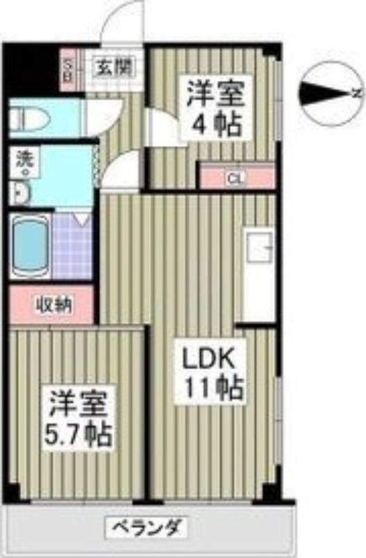 ホワイトパレス大宮(2LDK/5階)の間取り写真