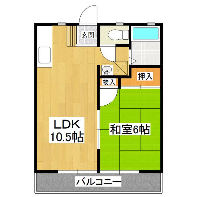 コーポUSA(1LDK/2階)の間取り写真