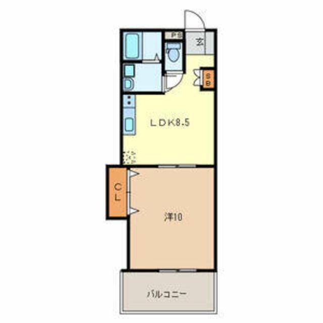 ゴッドマンション(1LDK/2階)の間取り写真