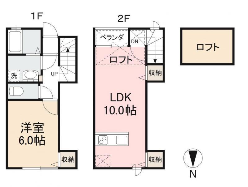 ヴィラアンソレイエ高松東(1LDK/1階)の間取り写真
