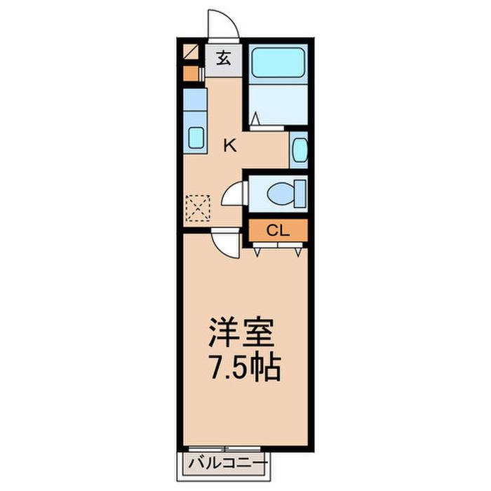 リビエラ(1K/1階)の間取り写真