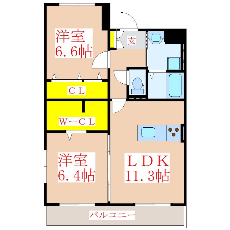 FS神宮(2LDK/2階)の間取り写真