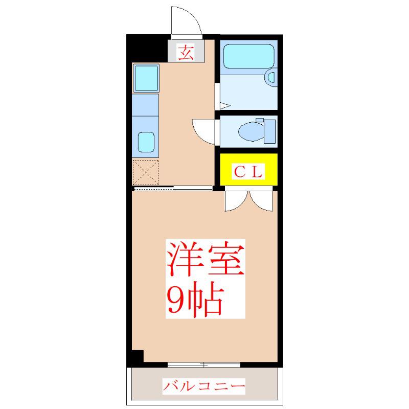 ベルビューコーポ91(1K/1階)の間取り写真