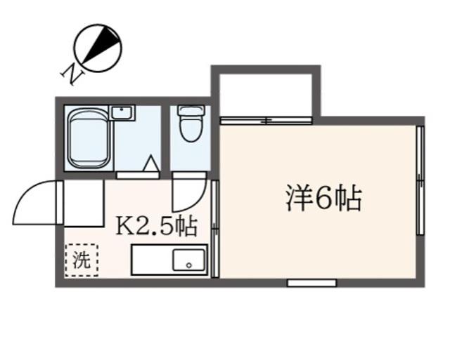 ハイツ市川(1K/2階)の間取り写真