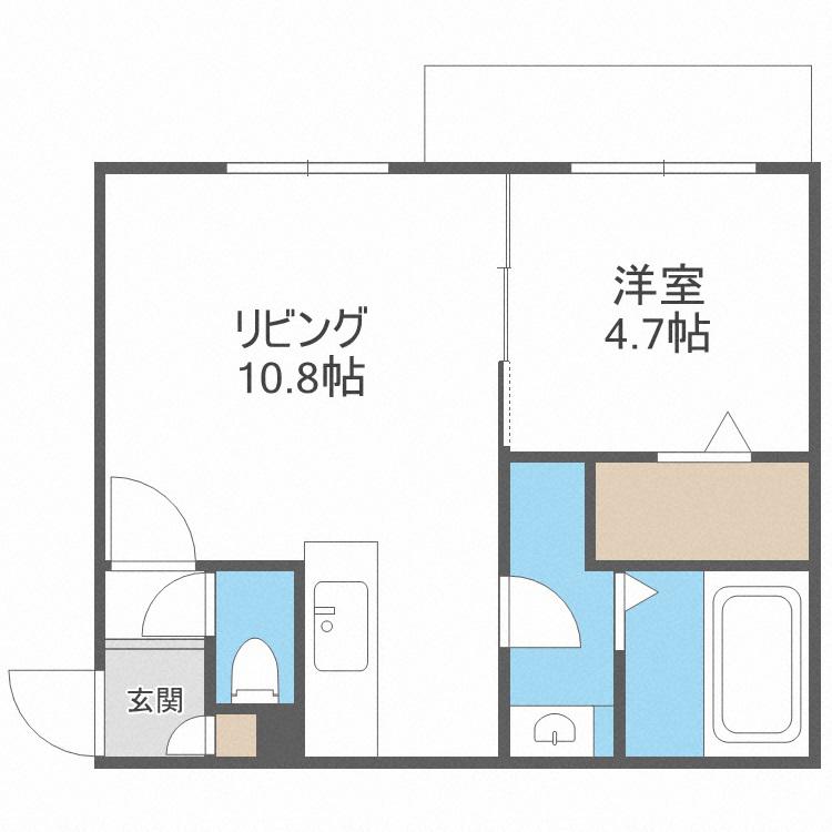 AXIS-WILL 東札幌STA(1LDK/3階)の間取り写真