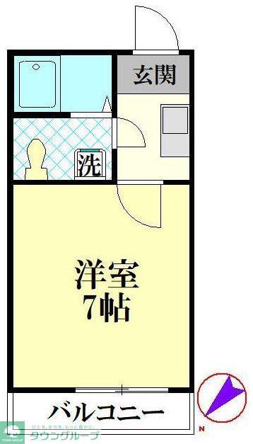 GRAND HEART(1K/2階)の間取り写真