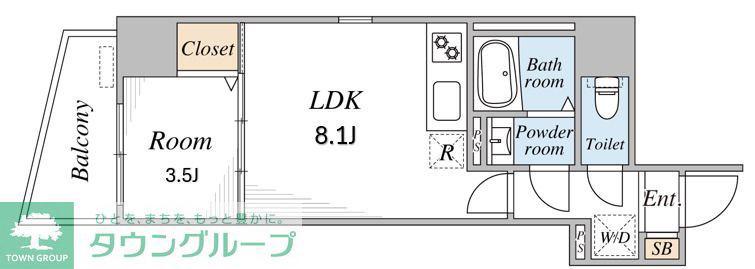 VELAOS HAKUSAN(1LDK/3階)の間取り写真