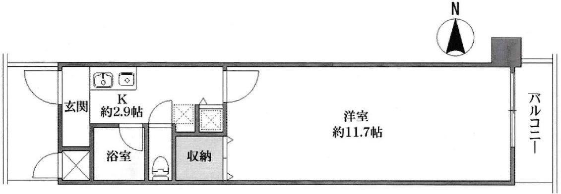 コスモ千駄木(1K/2階)の間取り写真