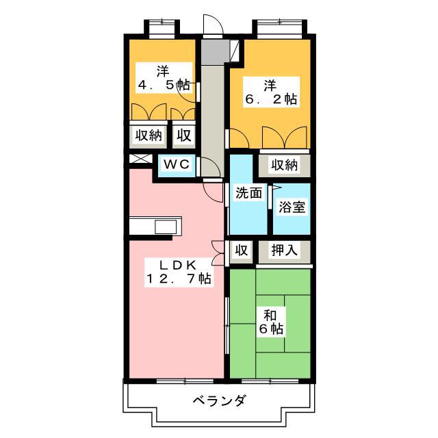 ラークビレッジ(3LDK/3階)の間取り写真