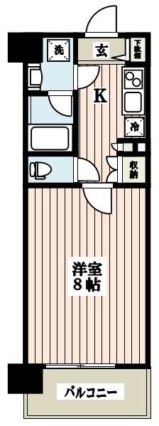 セントラルプレイス新宿御苑前(1K/7階)の間取り写真